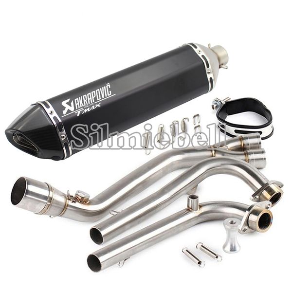 

full exhaust system header link pipe for yamaha t-max 530 tmax 500 tmax530 tmax500 2008 to 2016 carbon fiber akrapovic exhaust