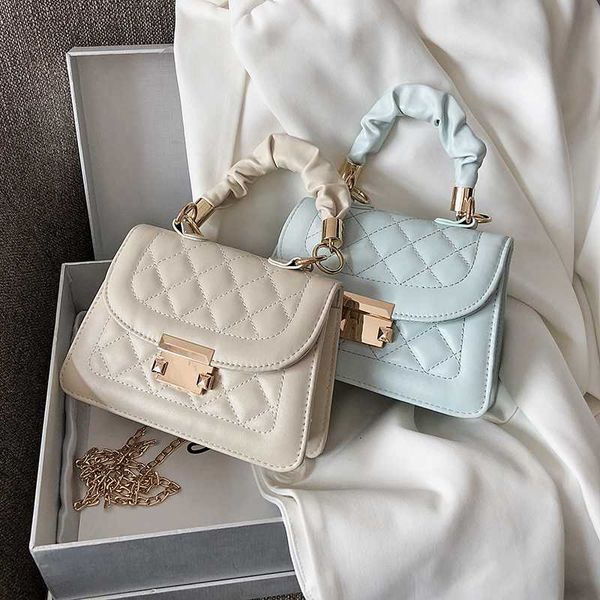 

mini simple pu leather tote bags for women 2020 solid color chain lock shoulder handbags female fashion crossbody bag kyider