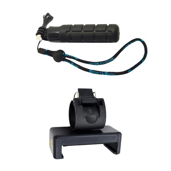 

waterproof hand grip selfie stick monopod holder w/camera clips for gopro