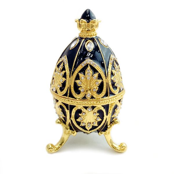 

decorative egg cases gift plated diamond luxury novelty trinket storage handcraft jewelry box ornaments easter metal vintage, Pink;blue