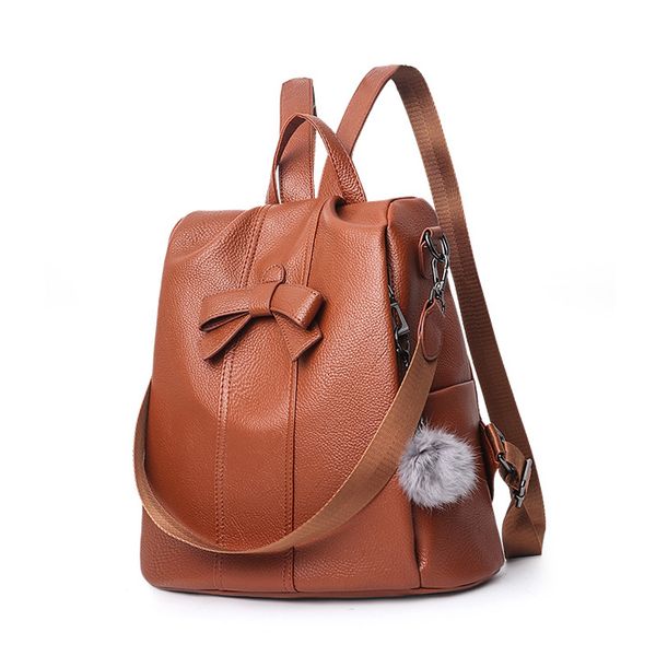 

backpacks for women 2019 pu leather backpack fashion female school bags for teenage girl back pack mochila mujer brown a124