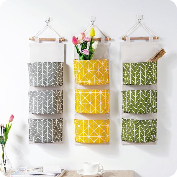 

67*20cm wall mounted storage bag wardrobe organizer hanging organizer sundries cosmetics toy bag wall closet