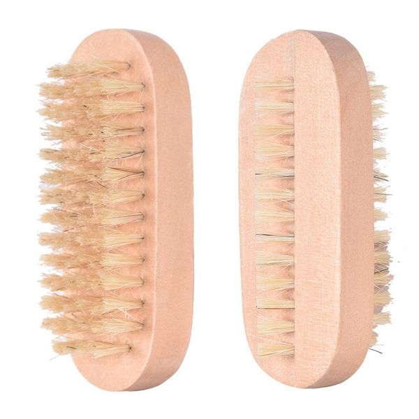 

wooden nail brush boar bristle double-sided oval shape nails small cleaning brushes