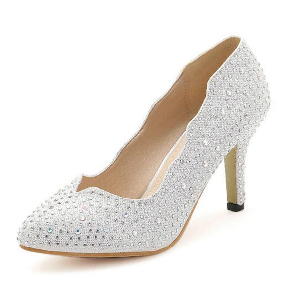 

lism 2018 summer women shoes rhinestone high-heeled shoes with light-colored tip matching fashion ladies banquet, Black