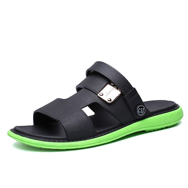 

men slippers summer fashion new slides male waterproof non-slip soft slippers beach sandals casual outdoor slipper, Black