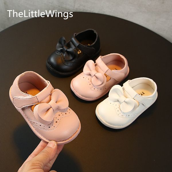 

autumn 2019 new 0-1-year-old girls'shoes cute cbowknot hildren's flat-soled walking shoes super soft and comfortable, Black;red