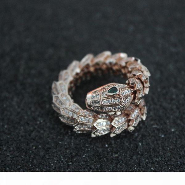 

women diamond snake rings open design jewelry sterling silver adjustable ring valentine's day fine jewelry size