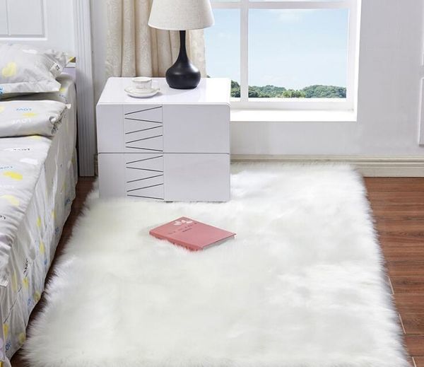 White Long Plush Carpets Living Room Bedroom Rug Antiskid Soft Carpet Modern Carpet Mat Child Bedroom Safe Mat 15 Sizes Carpet Sales And Installation