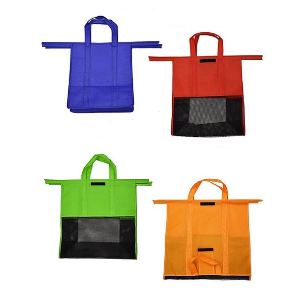 

new 4pcs/set shopping cart foldable reusable grocery shopping bag eco supermarket bag easy to use and heavy duty bags