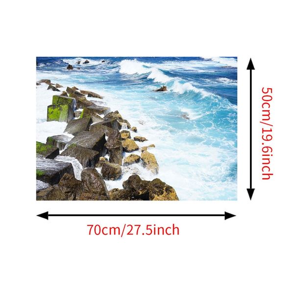 

home decoration summer style 3d coastline scenery wall stickers