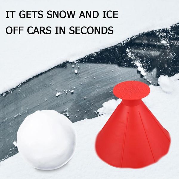 

vodool 3pcs car magic window windshield ice scraper outdoor winter funnel snow remover shovel deicer cone shaped deicing tools
