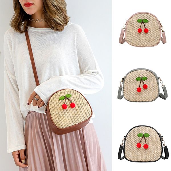 

дамы crossbody сумки девушки повседневная вишня соломы сумочка кошелек многофункциональный широкий плечо сумки телефон монета сумка bolso mu
