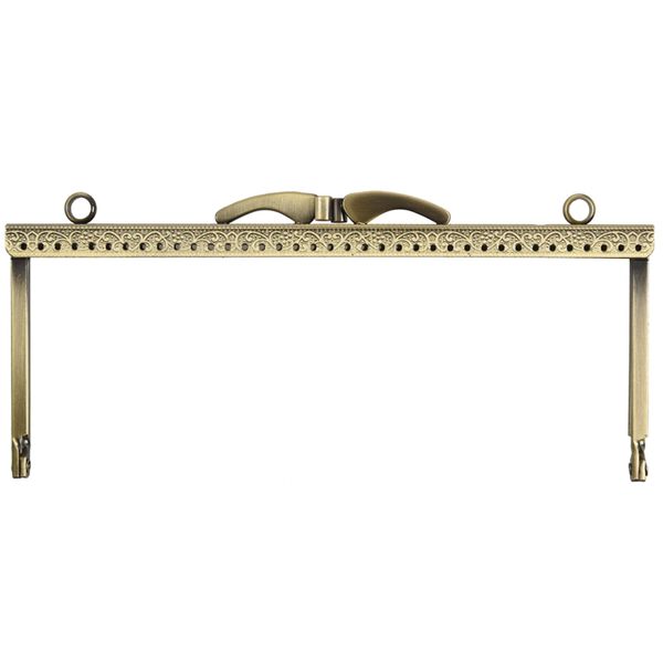 

metal frame kiss clasp arch for purse bag bronze 19cm x 8.5cm, Black