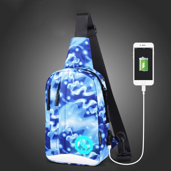 

2019 fashion men oxford noctilucent shoulder bags chest crossbody bag waist bag waterproof feb20