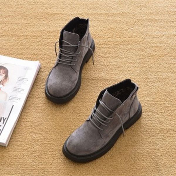 

2019 new platform with flat bottom short tube snow boots wild casual breathable women's boots, Black