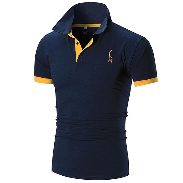 

designer polo men's short sleeve shirt london fashion embroidery polo shirt men's loose polo shirt solid color, White;black