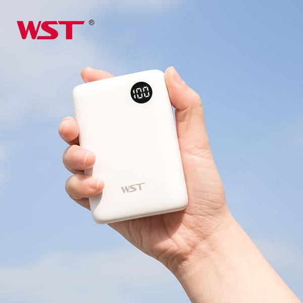 

wst 10000mah portable power bank digital display external battery charger dual output with lcd portable charging power bank