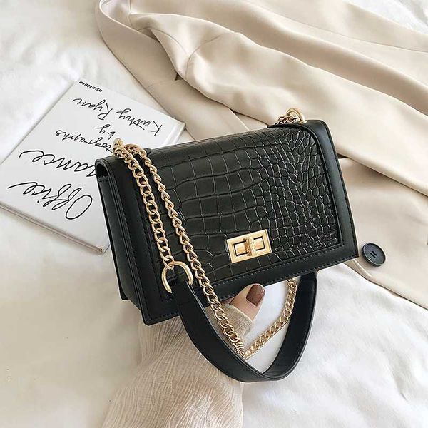 

2020 fashion solid crocodile women's square shoulder messenger bag crossbody bags for women sac a main femme bolsos para mujer