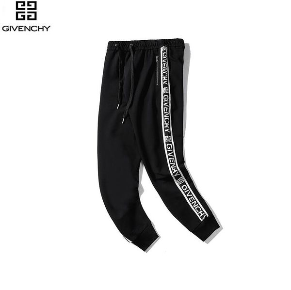 

men's wear brand designer pants mens bf givenchy jogger trousers pants custom zip webbing men luxury hip hop sweatpants casual trou, Black