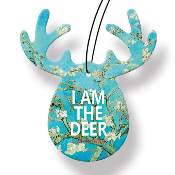 

car hanging perfume scents papers air freshener cute antlers pendant decor parfum car-styling ghmy