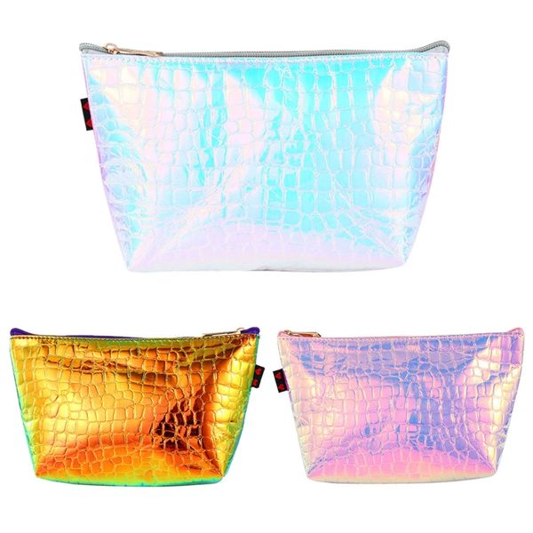 

thinkthendo new hologram holographic pencil pen case bag cosmetic makeup storage bags purse 2018 fashion make up bag for girl
