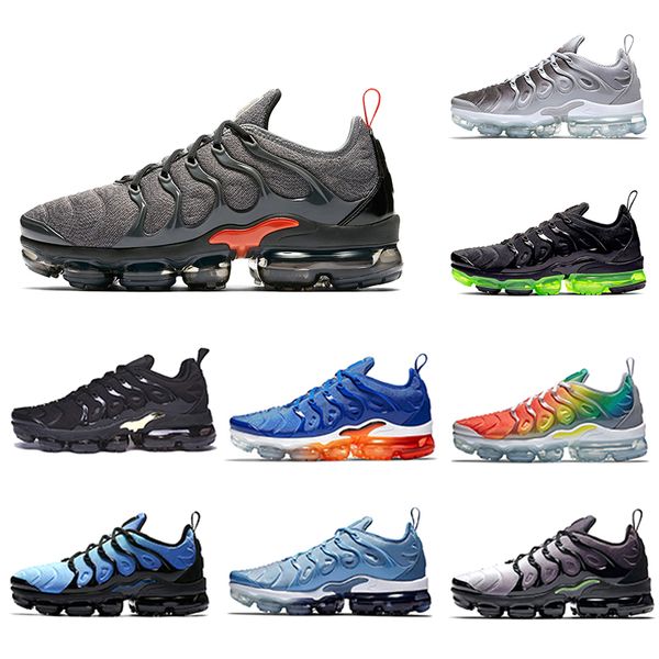 

grey and red grid printe laser orange active fuchsia lemon lime tn plus cushion running athletic shoes volt wolf grey sports sneaker 36-45