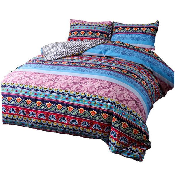 

2/3pcs bohemian style duvet cover with pillowcase comforter mandala duvet cover set no sheet and filling twin  king