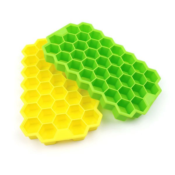 

silicone 37 cubes ice cube tray honeycomb ice cube maker mold for ice cream party cold drink cocktail whiskey popsicle molds