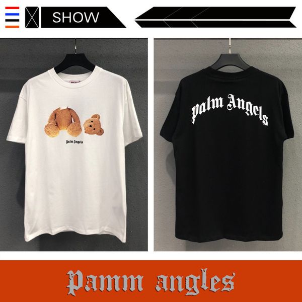 

The European and American Popular Logo PALM ANGELS T Shirt Short Sleeve Mens Designer T Shirts Teddy Bear Print Loose Version T Shirt