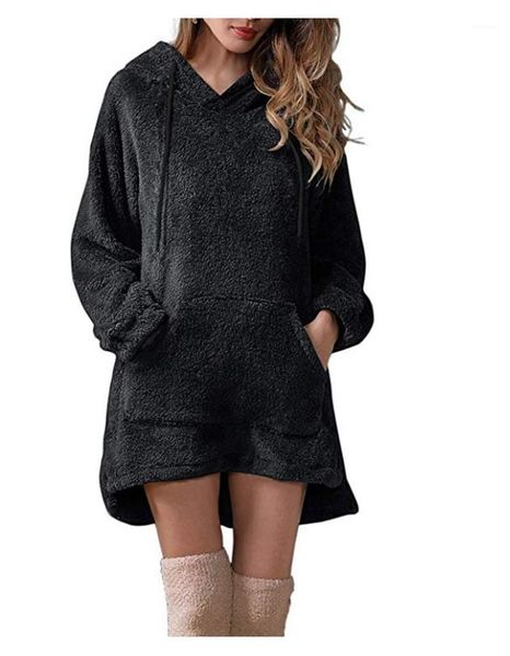 

designer dresses fashion big pocket womens hooded dresses casual long sleeve females clothing solid color womens, Black;gray