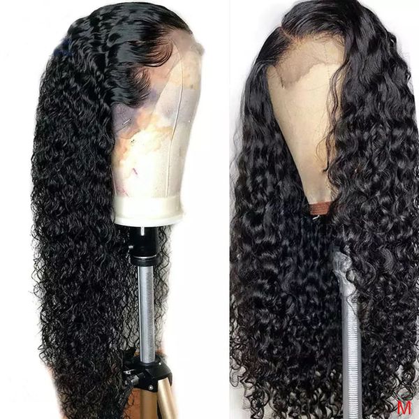 

13x4 13x6 water wave lace front human hair wigs for black women pre plucked 360 lace frontal brazilian remy human hair wigs, Black;brown