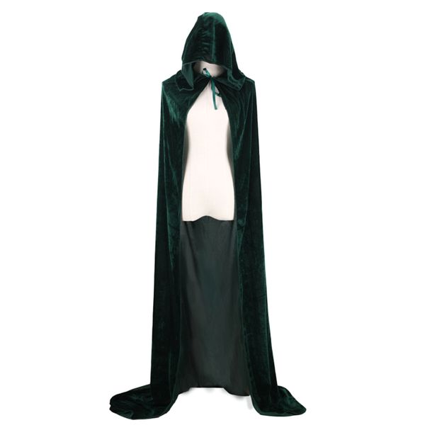

cloak role play party velvet hooded fancy dress halloween long cape, Black;white