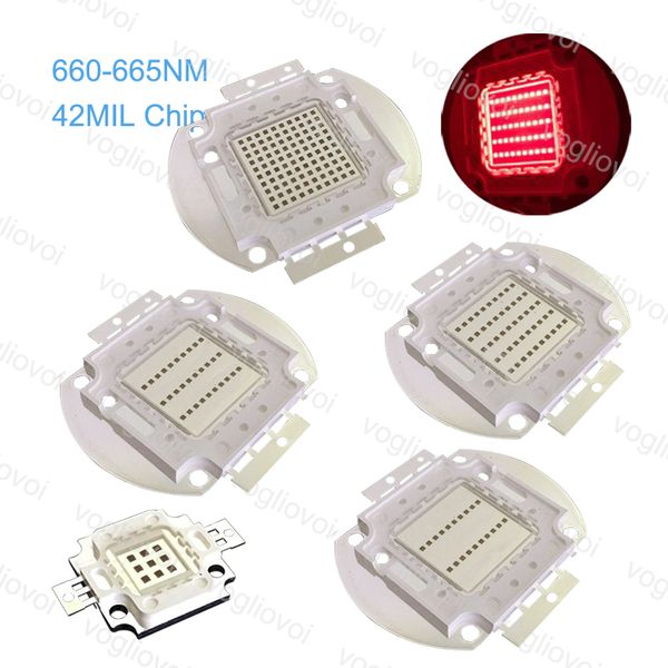 

light beads cob chip real 10w 20w 30w 50w 100w 660~665nm red for floodlight spotlight highbay lamp diy garden pool outdoor decorate eub