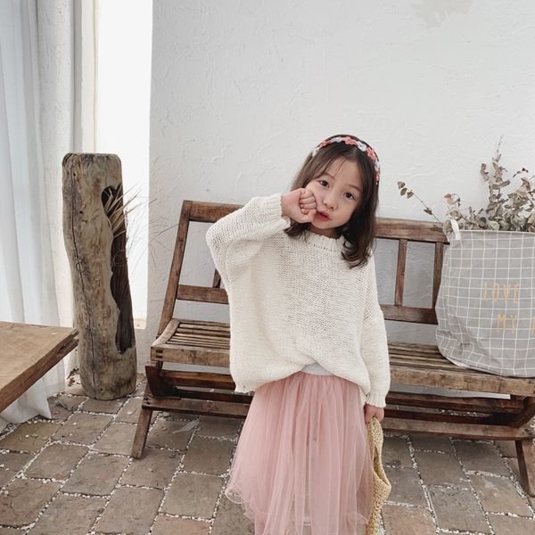 

tckids children's clothing children's clothing autumn 19 very feel thick needle oversize sweater lazy wind sweater, Blue