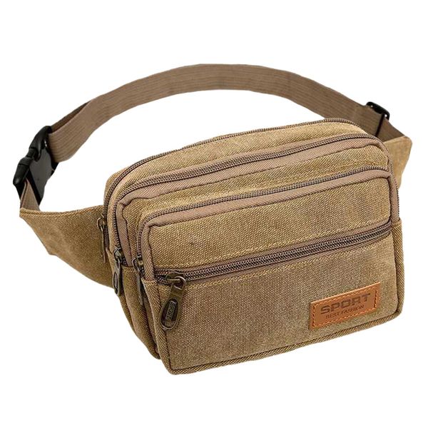 

canvas travel waist bag money belt fanny pack money pouch pocket wallet large capacity anti dirt zipper pocket