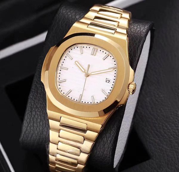 

2019 new automatic machinery 18k gold 40mm watch automatic movement white watch model sapphire watches stainless steel watch, Slivery;brown