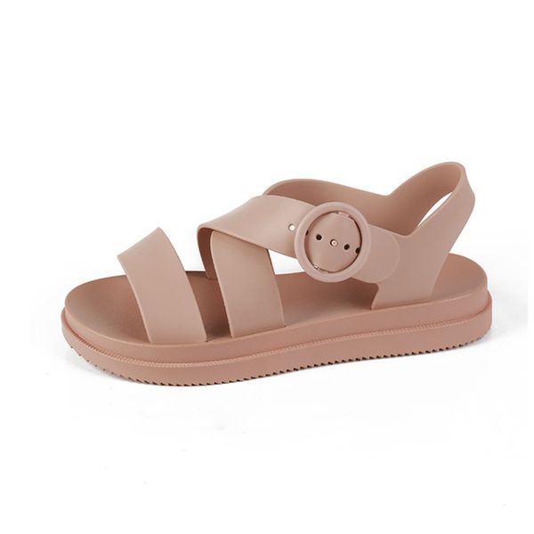 

women's sandals jelly shoes 2019 summer solid color comfortable female beach shoes chunky sandals for woman non-slip shoe, Black