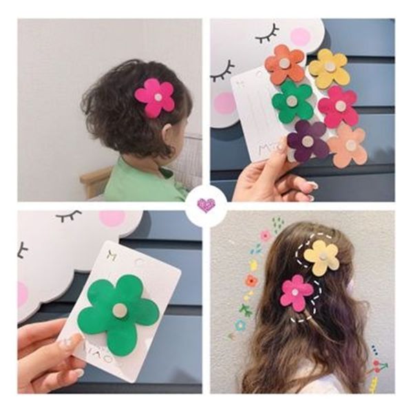Cute Girls Women Colorful Flower Hairpin Girl Sunflower Hair Clip Barrettes Candy Color Headwear Hair Accessories Childrens Hair Bows Boutique Hair