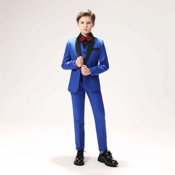 

yuanlu boys suits blue blazer costume for wedding party piano boysÂ dress jacket slim fit kids suits (2t-14, Black