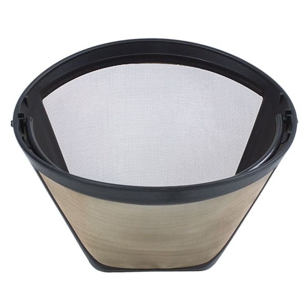 

promotion--1pc permanent reusable #4 cone shape coffee filter mesh basket stainless new