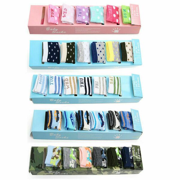 

7pairs newborn baby boy girl cotton sock soft breathable ankle sock set 0-6m cute candy crochet sox lovely gifts random colors, Pink;yellow