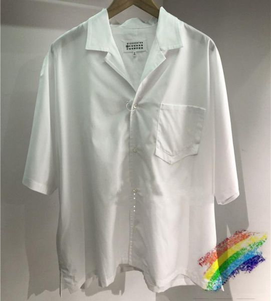 

outline oversize shirts men women shirt pocket inside tag mm6 blouse, White;black