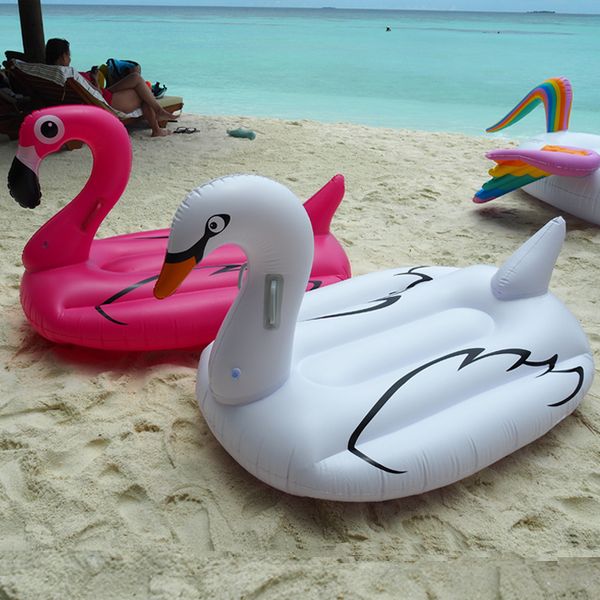 

150см 60-дюймовый гигант надувной бассейн swan float ride-on плавание кольцо для взрослых для детей вода партия игрушки надувной матрас boia