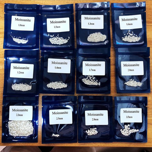 

1.0carats 0.8~3.0mm small size excellent cut white d color vvs1 round moissanite stone loose gemstone, Black