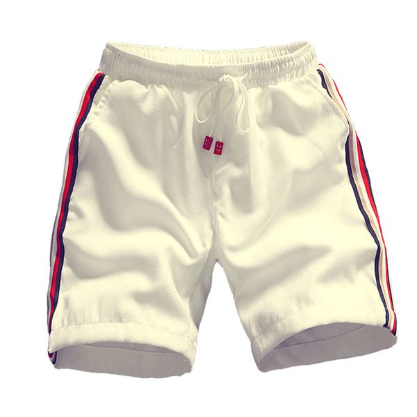 

men casual shorts side stripe mens fitness bordshorts quick dry summer new gyms bodybuilding sportswear beach short pants male, White;black