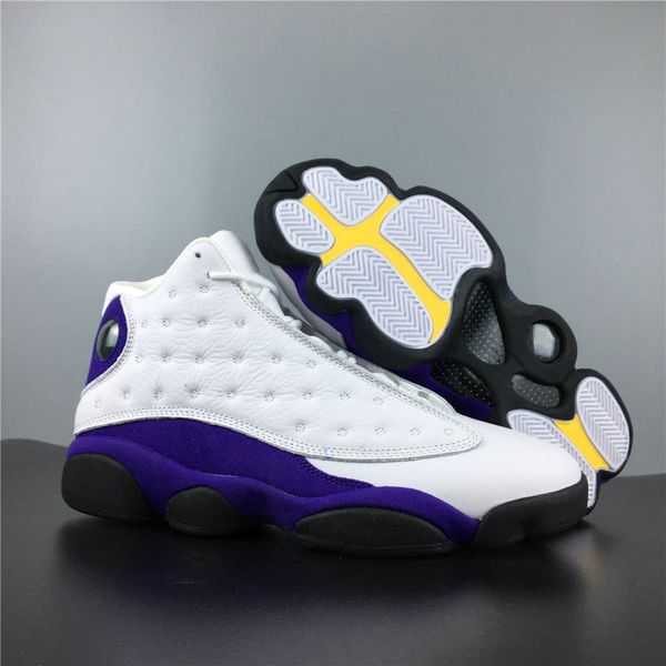 

authentic 13 mens basketball designer shoes rivals white black court purple university gold come with box