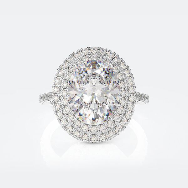 

big oval zircon 925 sterling silver wedding rings for women sparkling colorful cz engagement ring size 5-12 party jewelry, Slivery;golden