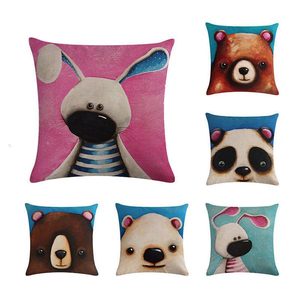 

мультфильм медведь панда кролик наволочка украшения для дома гостиной персик бросьте кожи наволочки zy286