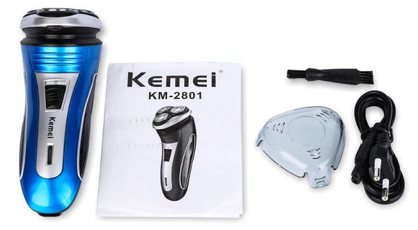 

kemei km - 2801 men rechargeable triple floating electric razor shaver face care men beard trimmer