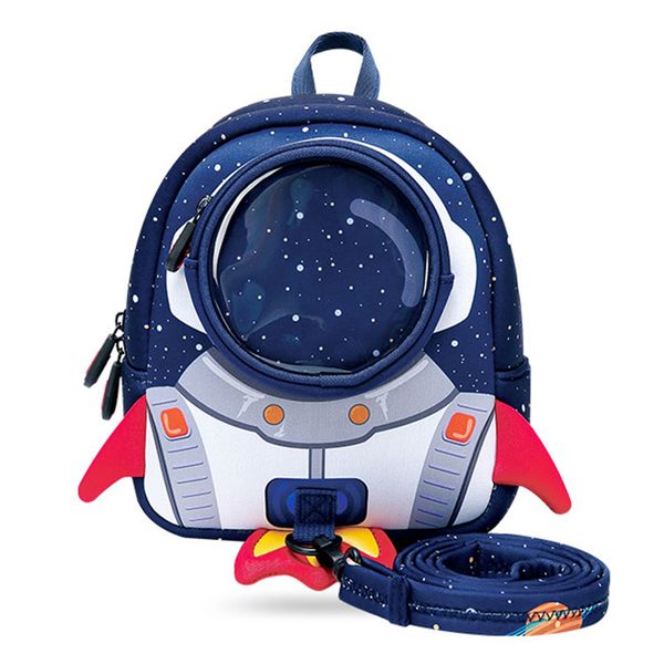 

anti-lost toddler kids backpack 3d rocket children pre school bags kindergarten backpacks gift for boys girls t200514